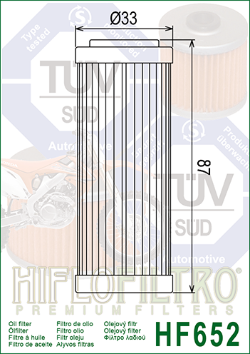 FILTRO OLIO HIFLO HF652 KTM 450-505-530 07-08
