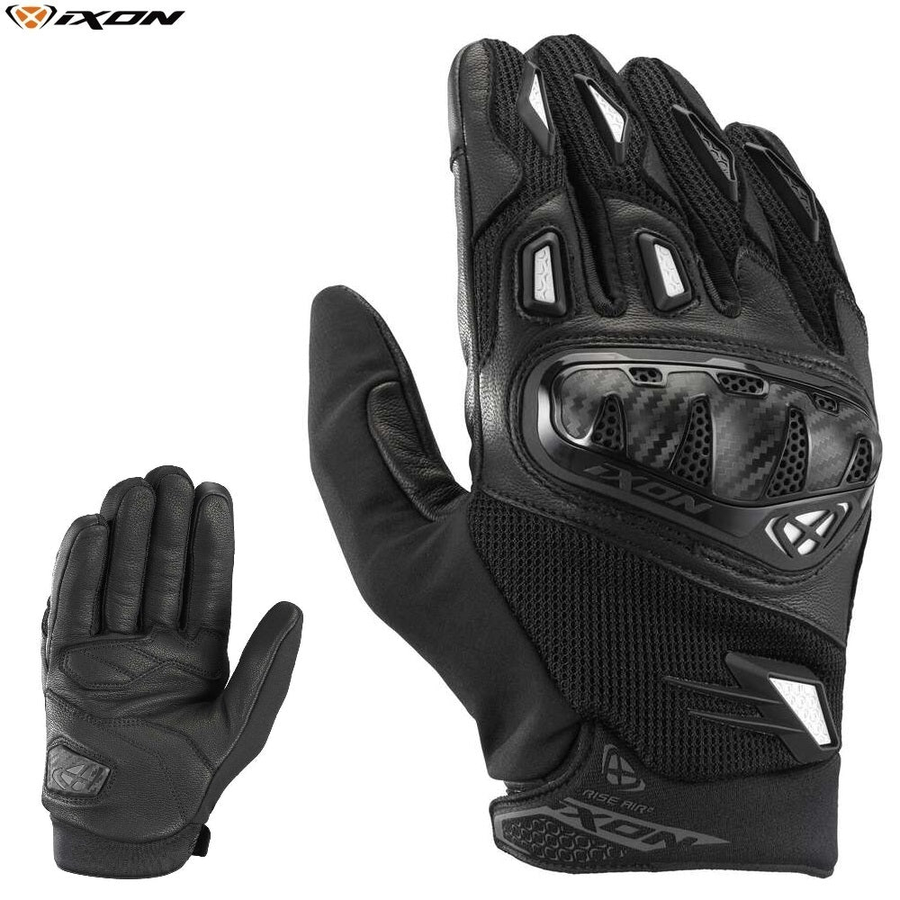 Guanti Moto in Pelle Ixon RISE AIR 2 Nero Bianco