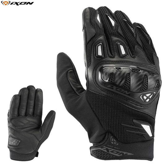 Guanti Moto in Pelle Ixon RISE AIR 2 Nero Bianco
