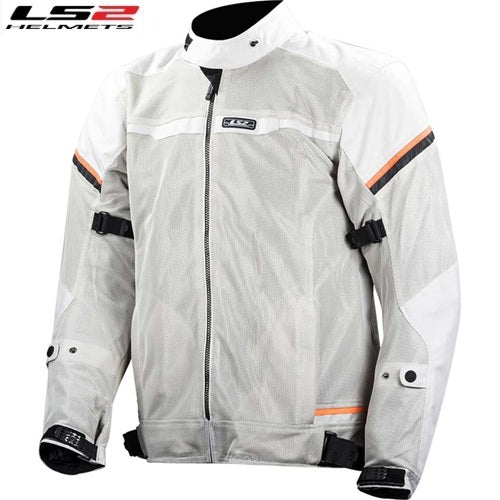 Giacca Moto Estiva Traforata LS2 RIVA MAN Grigio Chiaro Arancio (In Esaurimento)