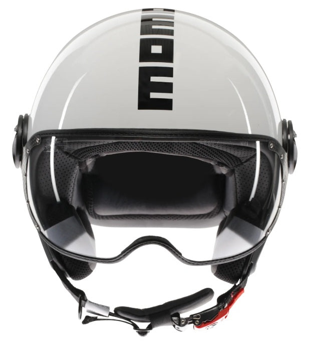 Casco Momo Design jet FGTR CLASSIC E2206 Bianco Lucido-Nero