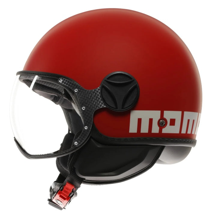 Casco Momo Design jet FGTR CLASSIC Candy E2206 Rosso Opaco-Bianco