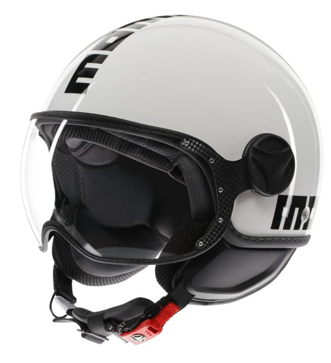 Casco Momo Design jet FGTR CLASSIC E2206 Bianco Lucido-Nero