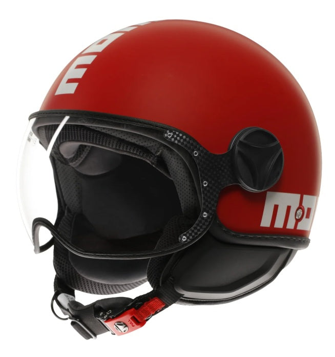 Casco Momo Design jet FGTR CLASSIC Candy E2206 Rosso Opaco-Bianco
