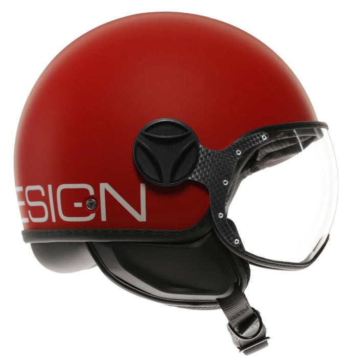 Casco Momo Design jet FGTR CLASSIC Candy E2206 Rosso Opaco-Bianco