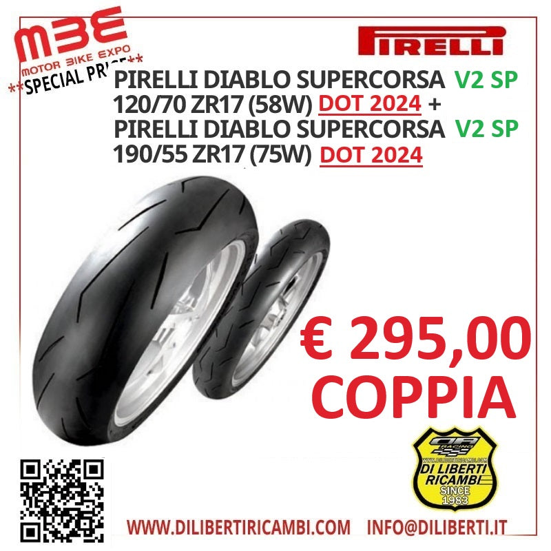 COPPIA PIRELLI DIABLO SUP.SP V2 120/70 ZR17 (58W)+190/55 ZR17 (78W)