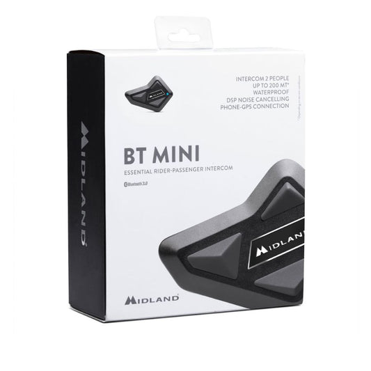 Interfono Midland BT Mini Singolo (1 Pezzo) Comunicazione moto a moto fino a 4 persone e condivisione della musica.