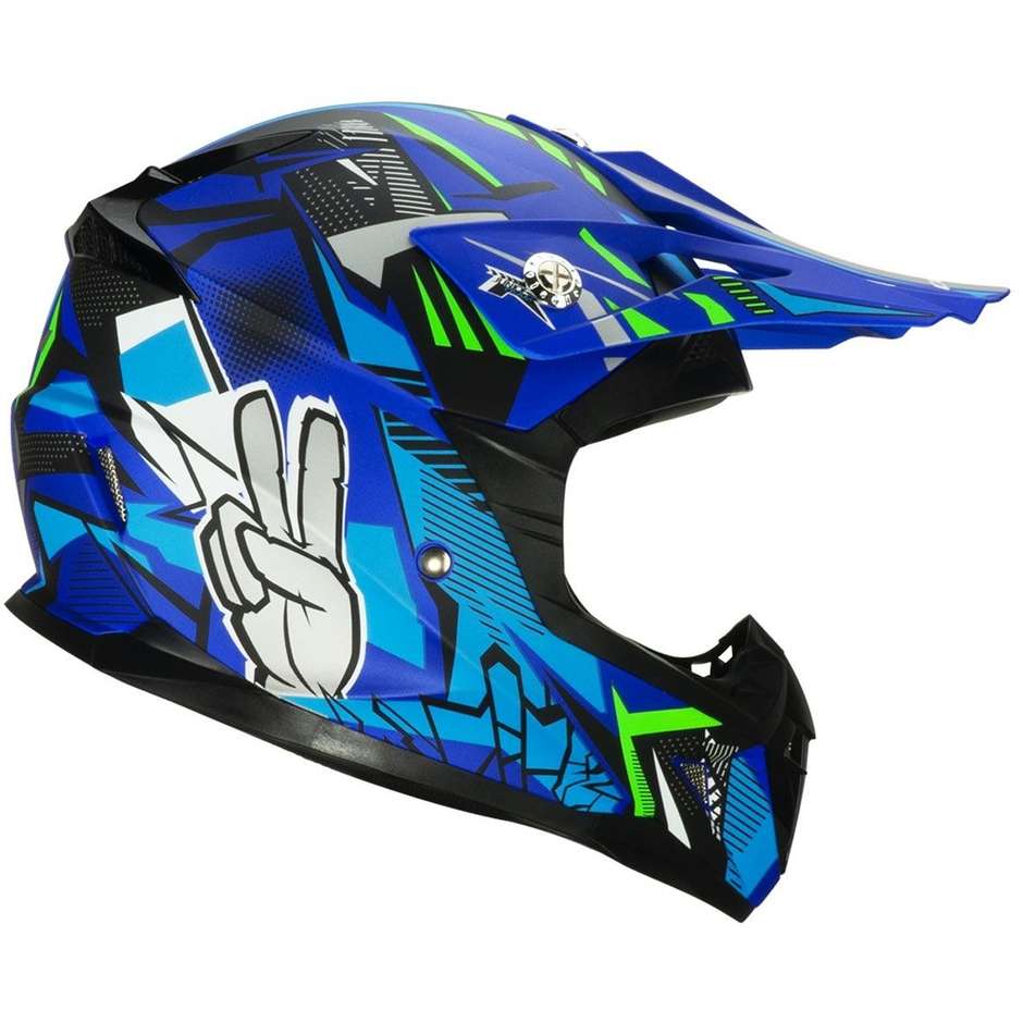 Casco da Bambino Moto Cross Enduro CGM 209G WINNER Blu Opaco