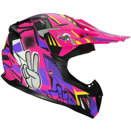 Casco Moto Bambino Cross Enduro CGM 209G ROCKY WINNER Fucsia Viola opaco