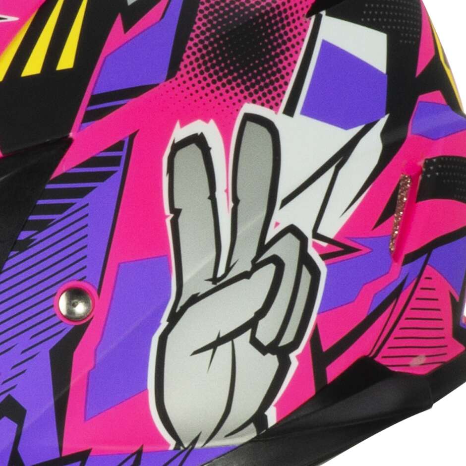 Casco Moto Bambino Cross Enduro CGM 209G ROCKY WINNER Fucsia Viola opaco