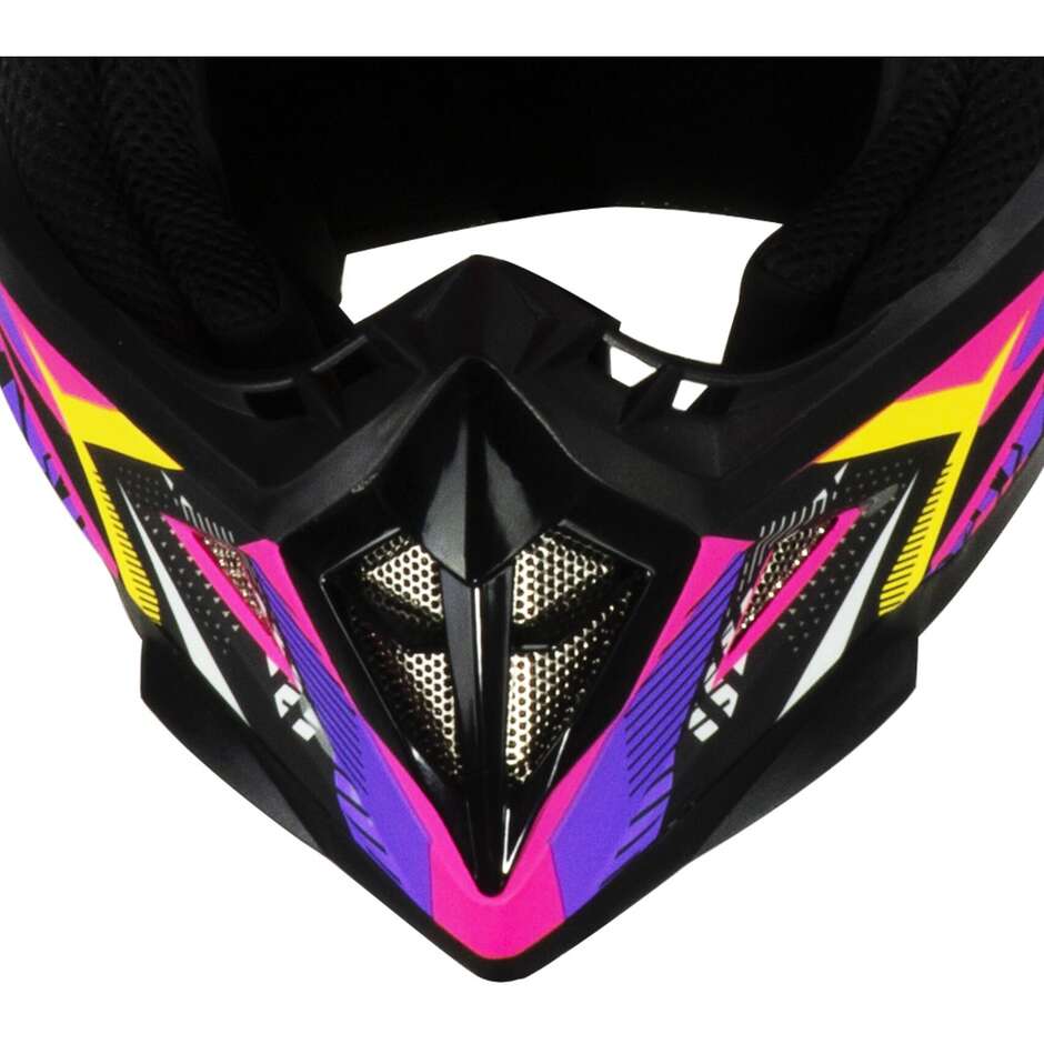 Casco Moto Bambino Cross Enduro CGM 209G ROCKY WINNER Fucsia Viola opaco