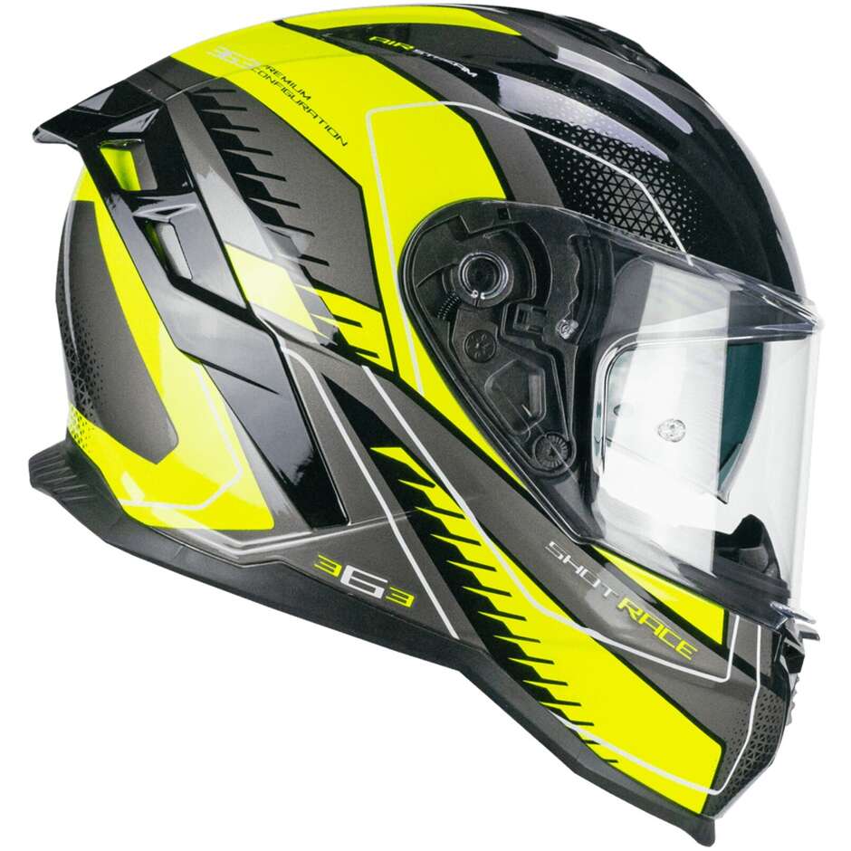 Casco Moto Integrale CGM 363G SHOT RACE Nero Giallo fluo