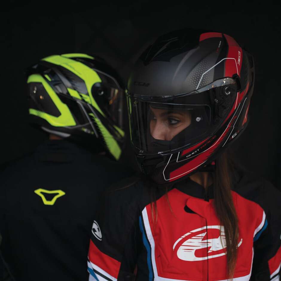 Casco Moto Integrale CGM 363G SHOT RACE Antracite Rosso opaco