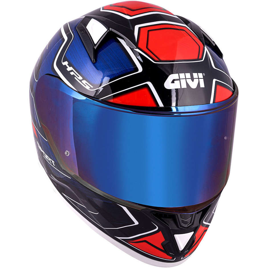 Casco Moto Integrale Givi 50.6 Sport Deep Blu Rosso Doppia Visiera (In Esaurimento)