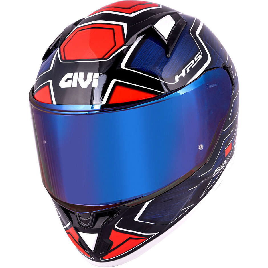 Casco Moto Integrale Givi 50.6 Sport Deep Blu Rosso Doppia Visiera (In Esaurimento)