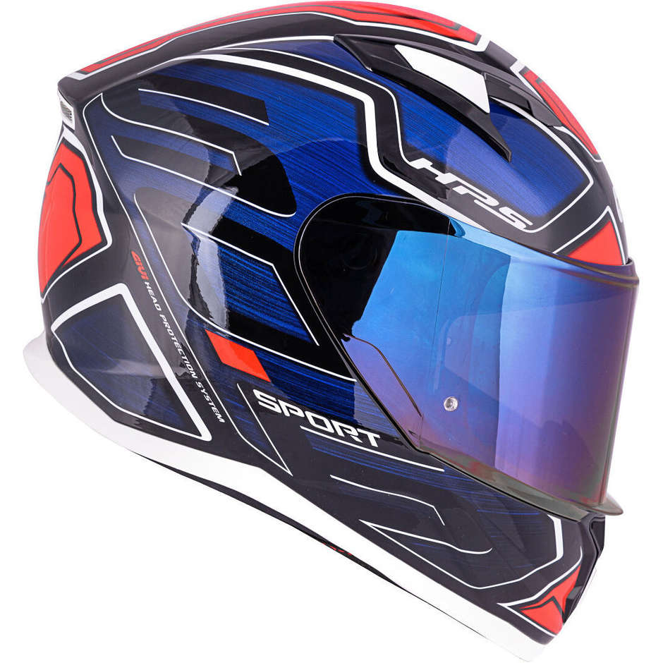 Casco Moto Integrale Givi 50.6 Sport Deep Blu Rosso Doppia Visiera (In Esaurimento)