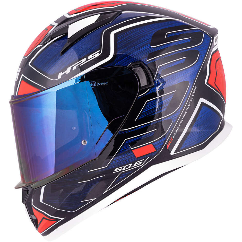 Casco Moto Integrale Givi 50.6 Sport Deep Blu Rosso Doppia Visiera (In Esaurimento)