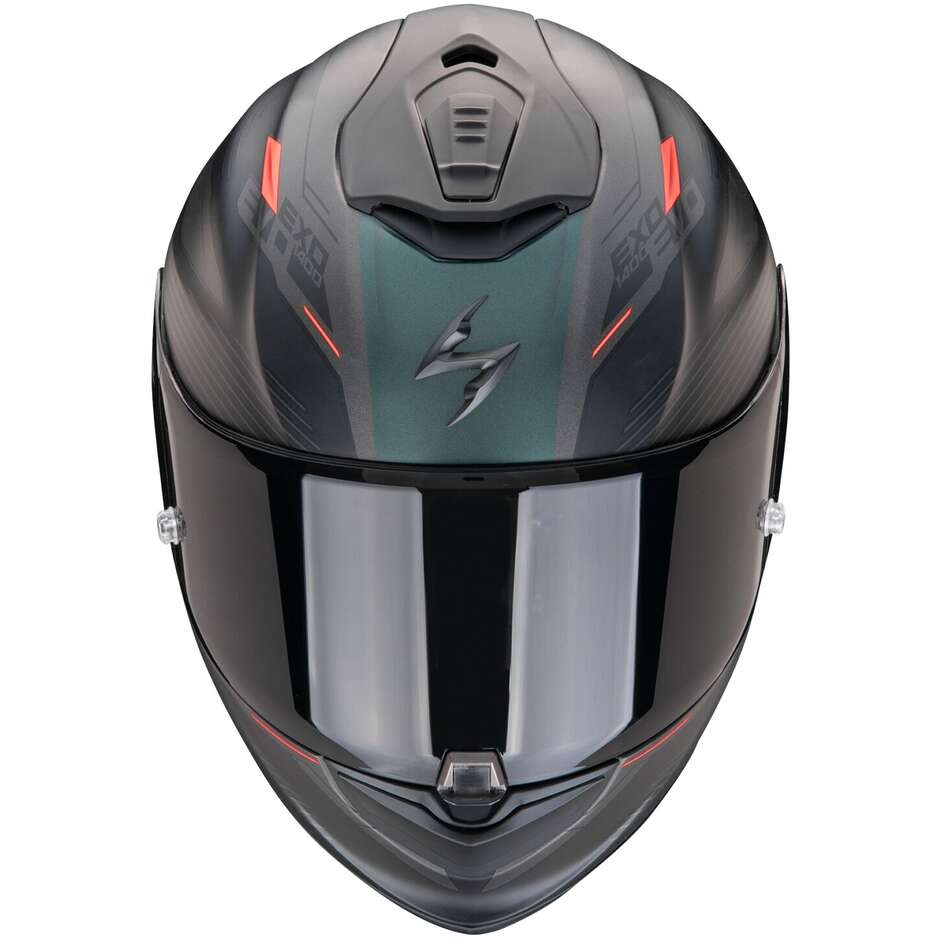 Casco Moto Integrale In Fibra Scorpion EXO 1400 EVO 2 AIR LUMA Nero Verde (In Esaurimento)