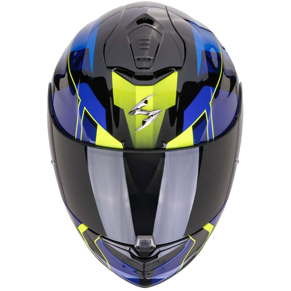 Casco Moto Integrale In Fibra Scorpion EXO-1400 EVO II AIR INTENSIO Nero Blu (In Esaurimento)