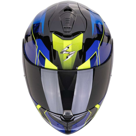 Casco Moto Integrale In Fibra Scorpion EXO-1400 EVO II AIR INTENSIO Nero Blu (In Esaurimento)