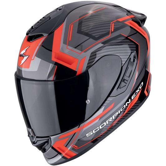 Casco Moto Integrale In Fibra Scorpion EXO-1400 EVO II AIR LINART Nero Rosso (In Esaurimento)