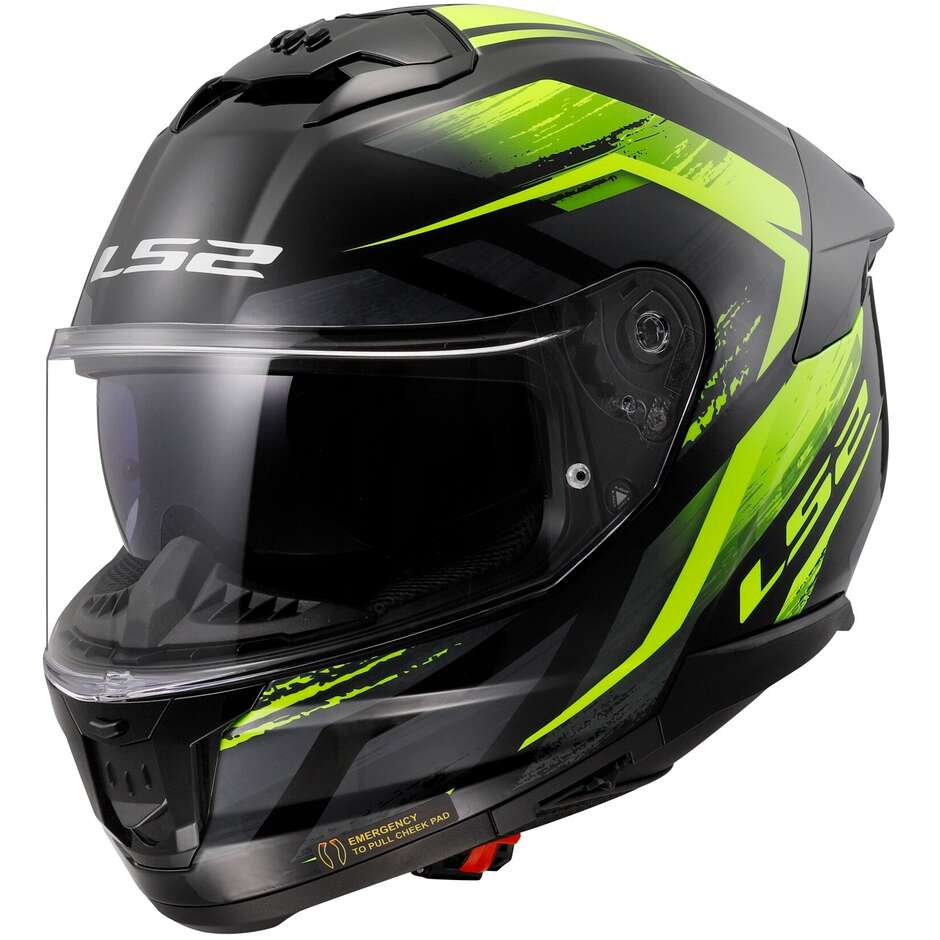 Casco Moto Integrale Ls2 FF808 STREAM II Fury Nero Grigio Giallo (In Esaurimento)