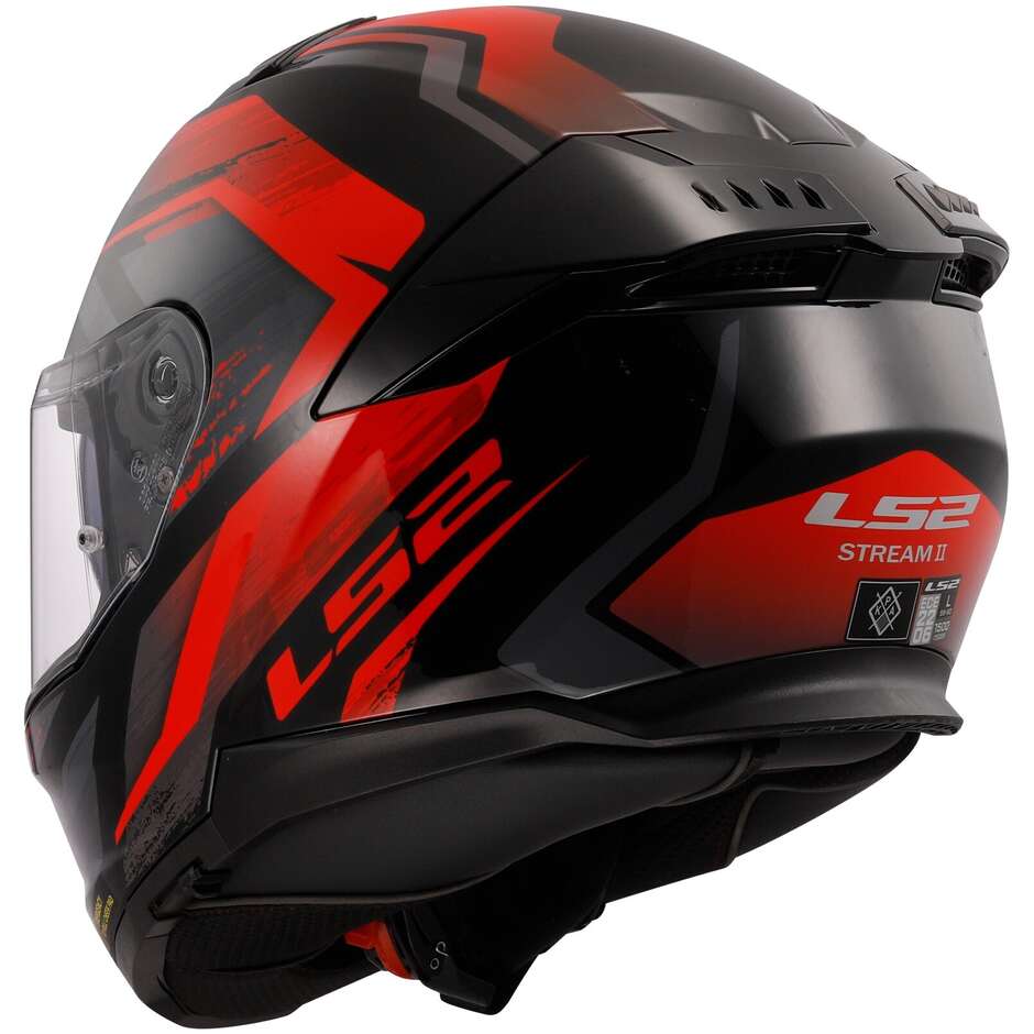 Casco Moto Integrale Ls2 FF808 STREAM II Fury Nero Grigio Rosso (In Esaurimento)