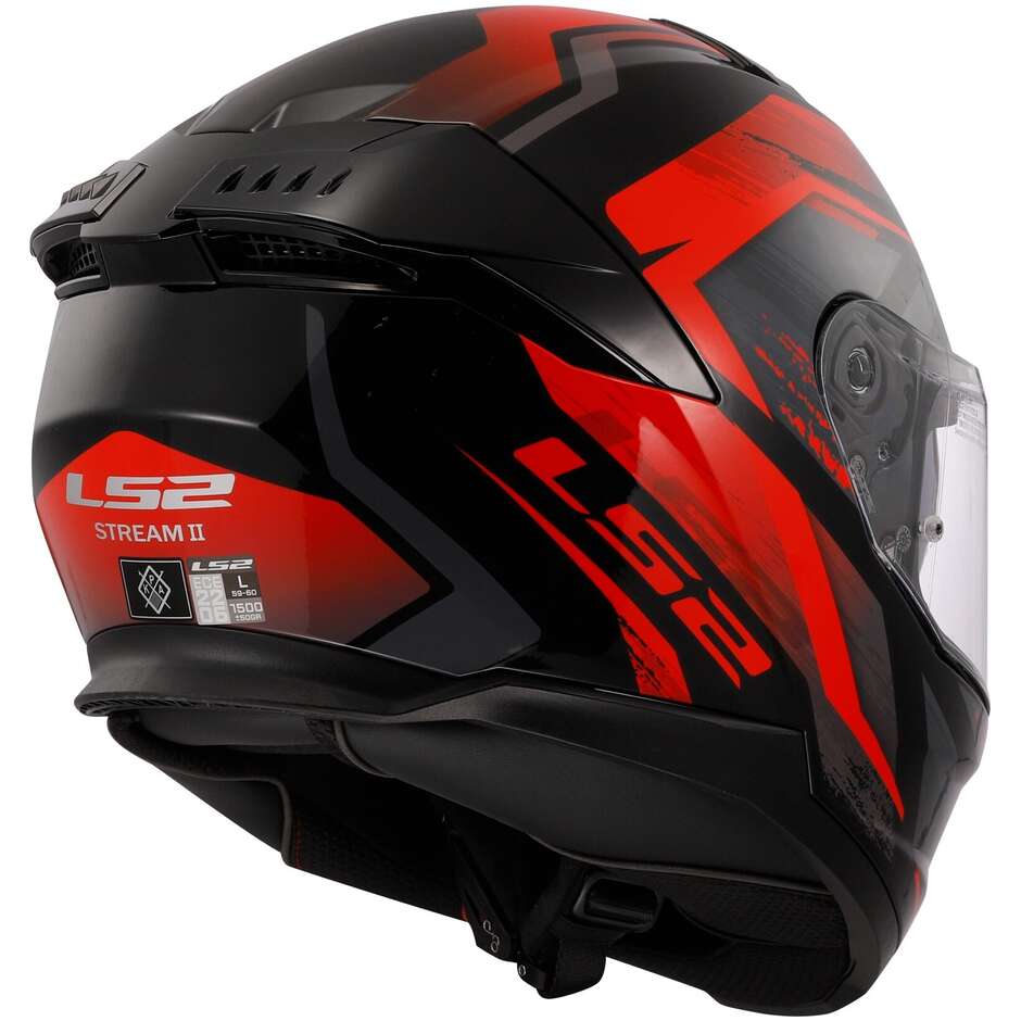 Casco Moto Integrale Ls2 FF808 STREAM II Fury Nero Grigio Rosso (In Esaurimento)