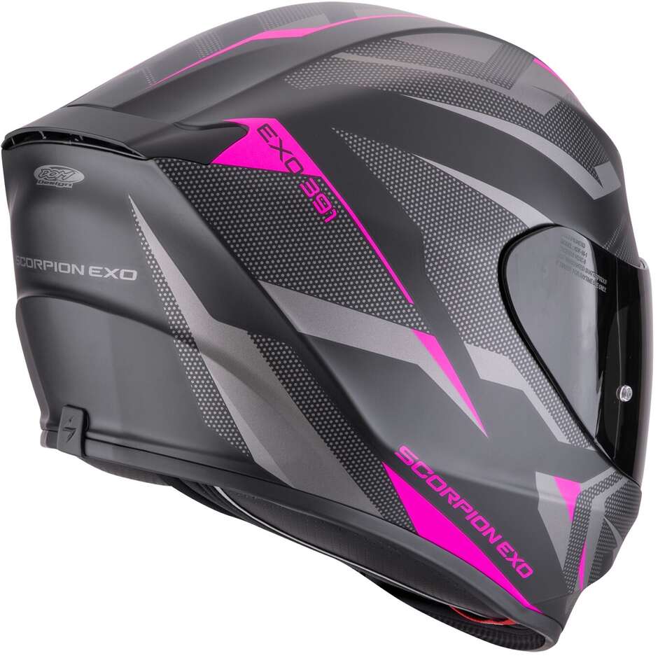 Casco Moto Integrale Scorpion EXO-391 AAXO Nero opaco Rosa