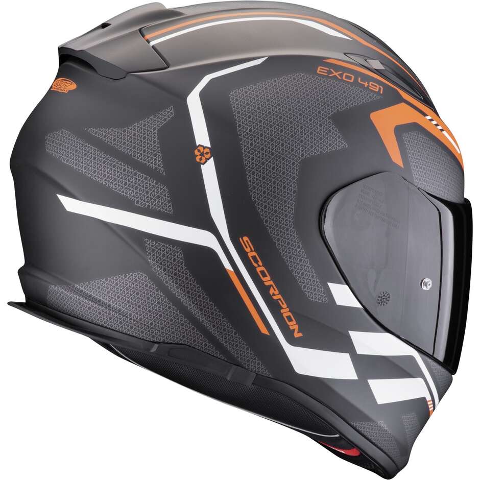Casco Moto Integrale Scorpion EXO 491 KRIPTA Nero Arancio Bianco