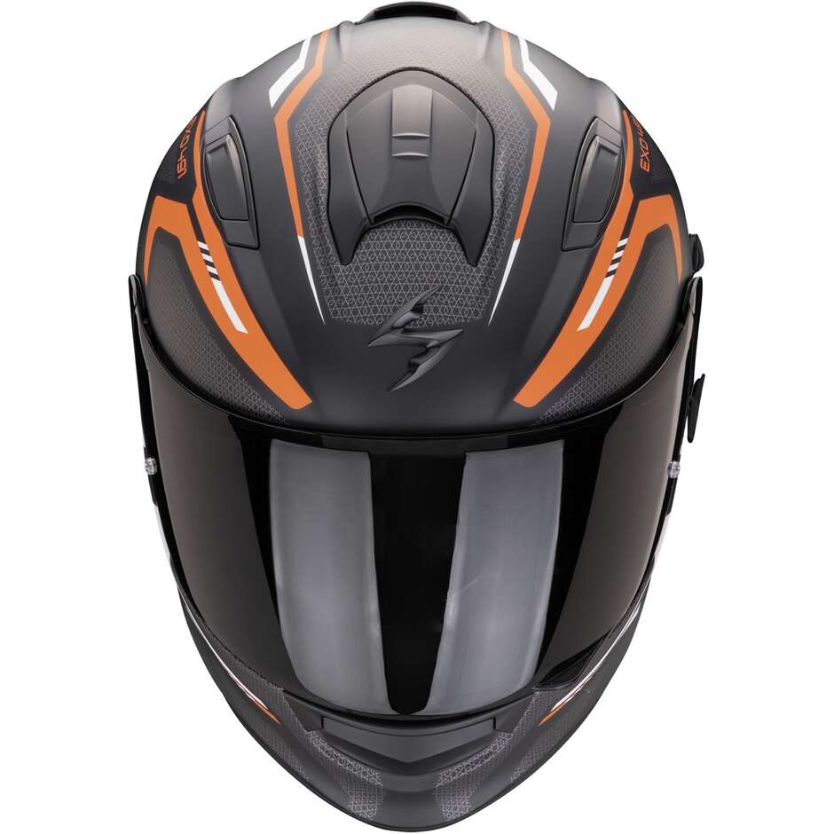 Casco Moto Integrale Scorpion EXO 491 KRIPTA Nero Arancio Bianco