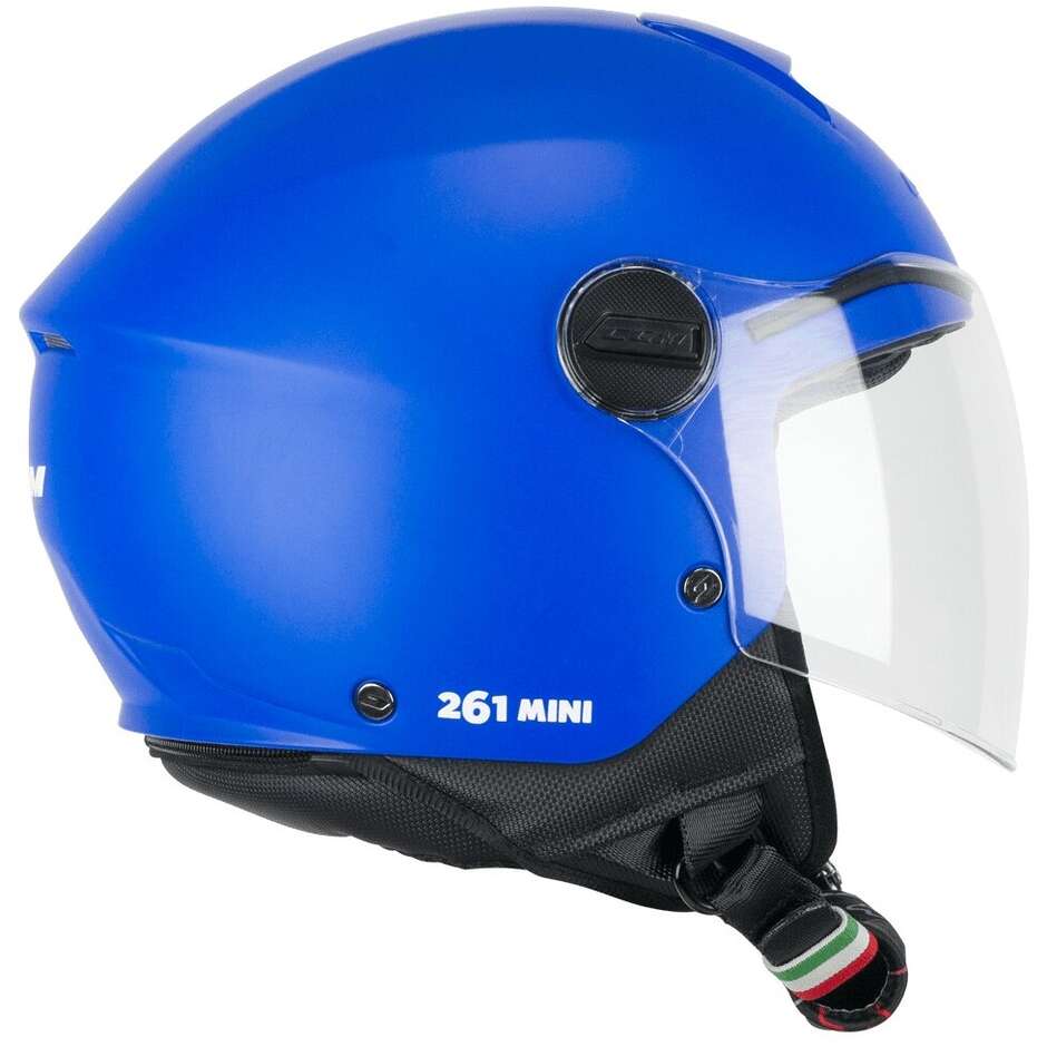 Casco Moto Jet Bambino CGM 261a MINI MONO Azzurro Opaco