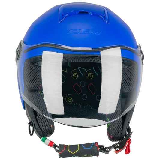 Casco Moto Jet Bambino CGM 261a MINI MONO Azzurro Opaco