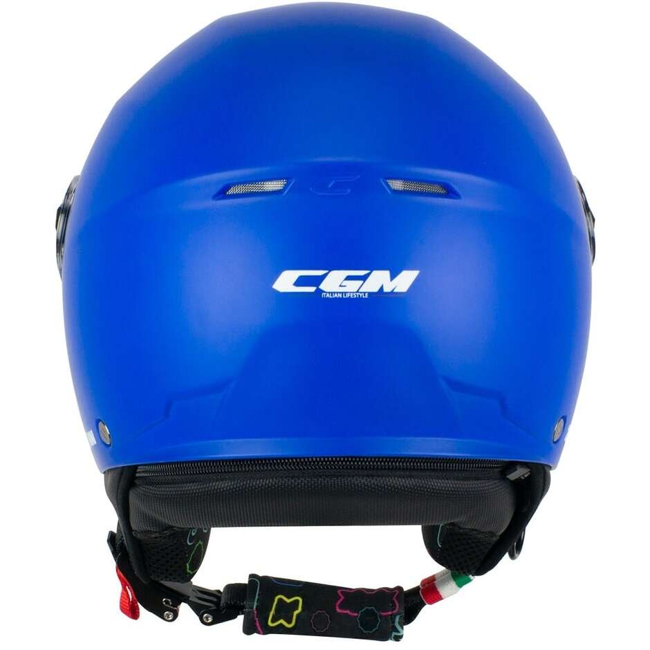 Casco Moto Jet Bambino CGM 261a MINI MONO Azzurro Opaco