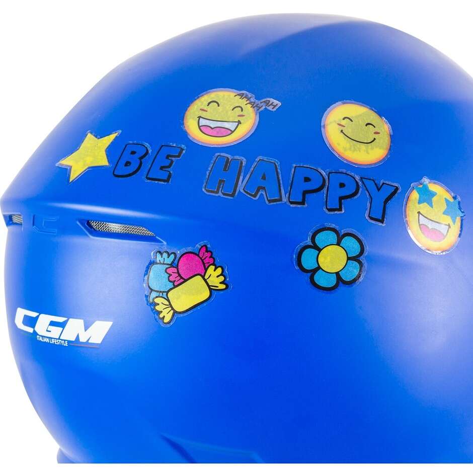 Casco Moto Jet Bambino CGM 261a MINI MONO Azzurro Opaco