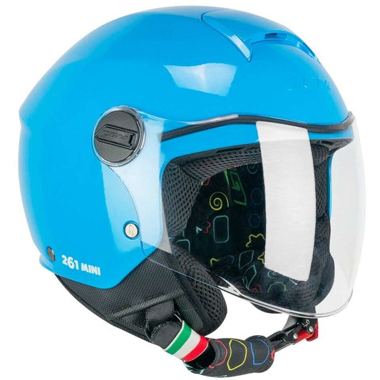 Casco Moto Jet Bambino CGM 261a MINI MONO Celeste