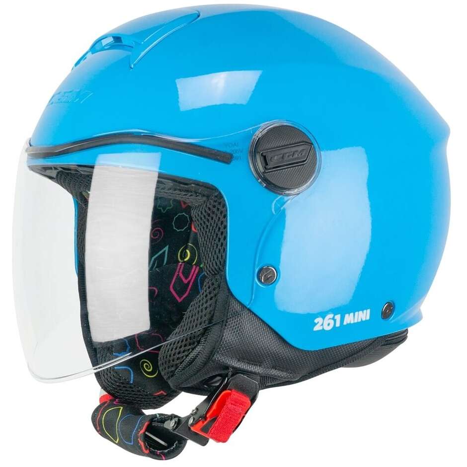 Casco Moto Jet Bambino CGM 261a MINI MONO Celeste