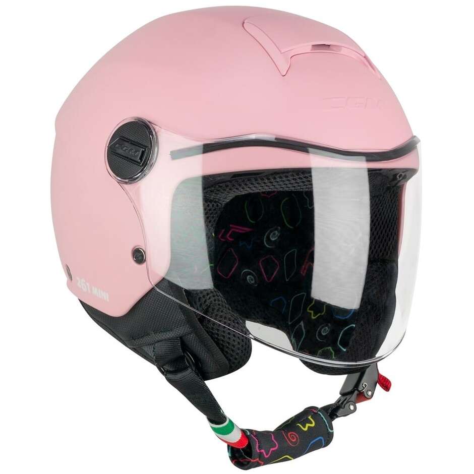 Casco Moto Jet Bambino CGM 261a MINI MONO Rosa Opaco