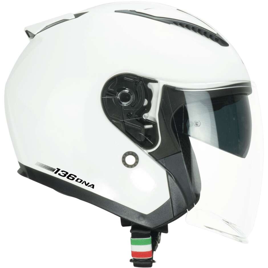 Casco Moto Jet CGM 136A DNA MONO Bianco Lucido