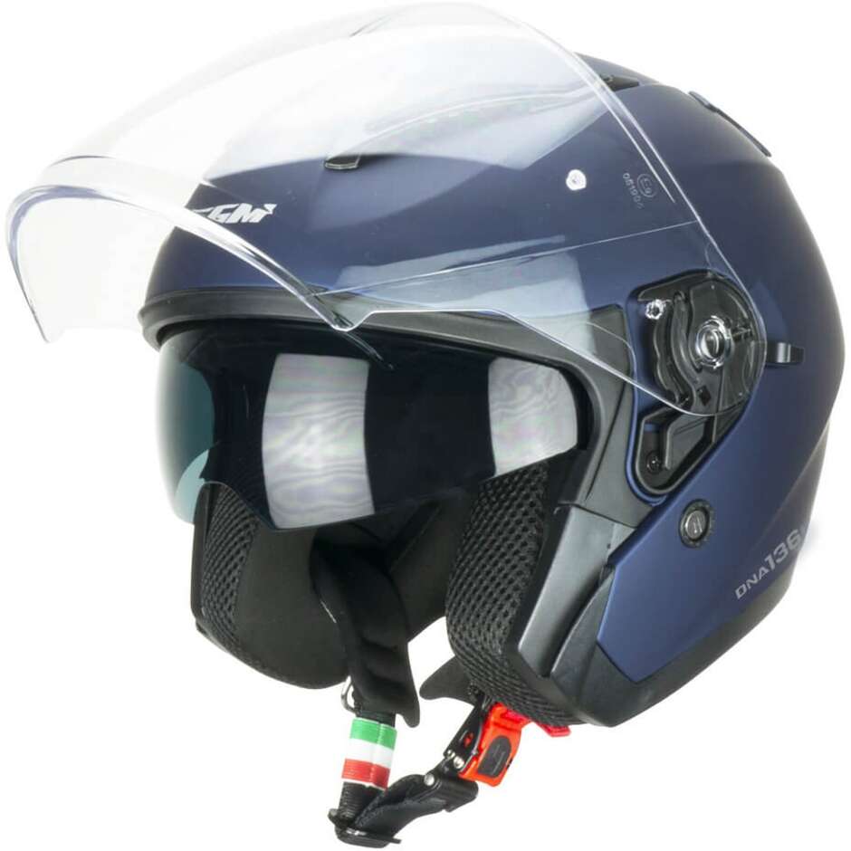 Casco Moto Jet CGM 136A DNA MONO Blu Opaco