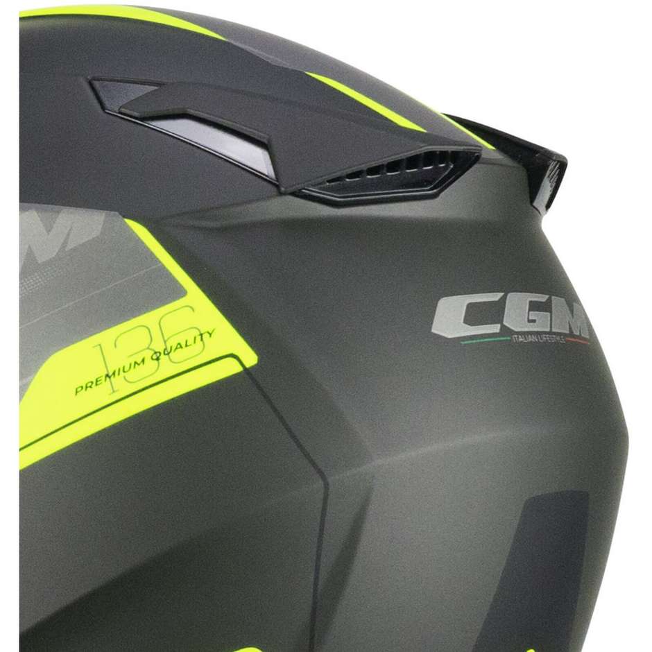 Casco Moto Jet CGM 136S DNA APACHE Grafite Giallo fluo opaco