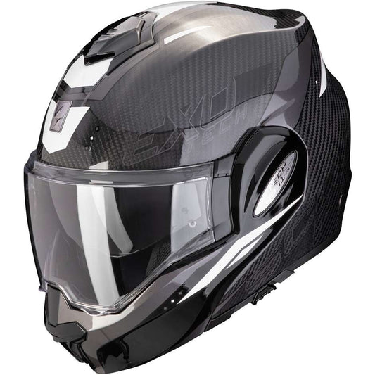 Casco Moto Modulare P/J Scorpion EXO-TECH EVO CARBON ROVER Nero Bianco (In Esaurimento)