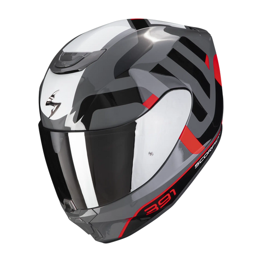 Casco Moto Integrale Scorpion EXO-391 AROK Grigio Rosso Nero (In Esaurimento)