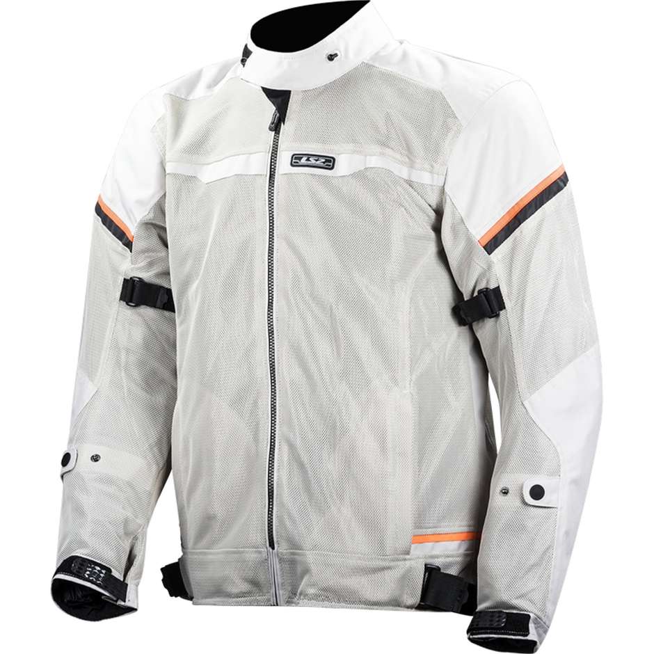 Giacca Moto Estiva Traforata LS2 RIVA MAN Grigio Chiaro Arancio (In Esaurimento)