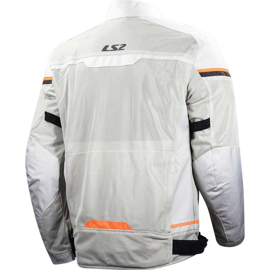 Giacca Moto Estiva Traforata LS2 RIVA MAN Grigio Chiaro Arancio (In Esaurimento)