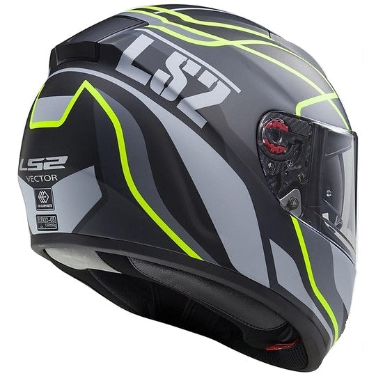 Casco Moto Integrale in Fibra LS2 FF397 Vector Vintage Nero Opaco Giallo Hi-Vision (In Esaurimento)