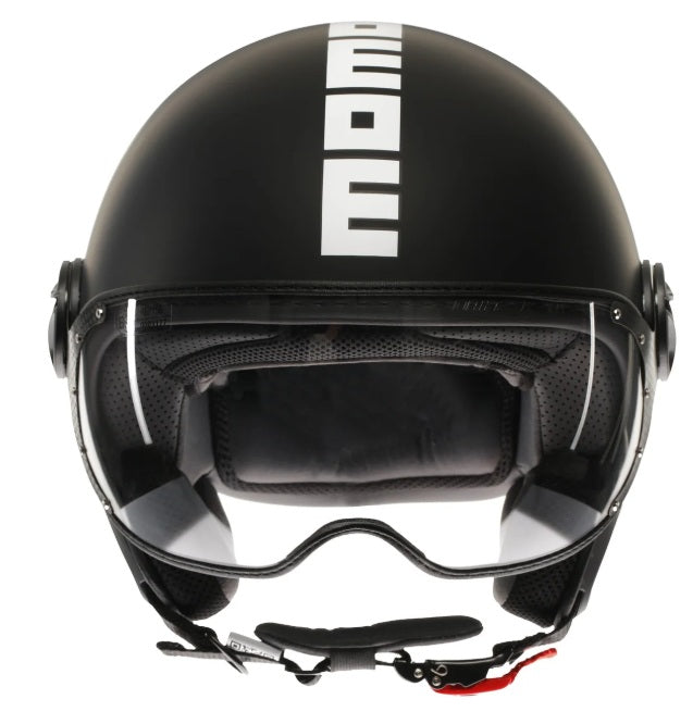 Casco Momo Design jet FGTR CLASSIC E2206 Black-White