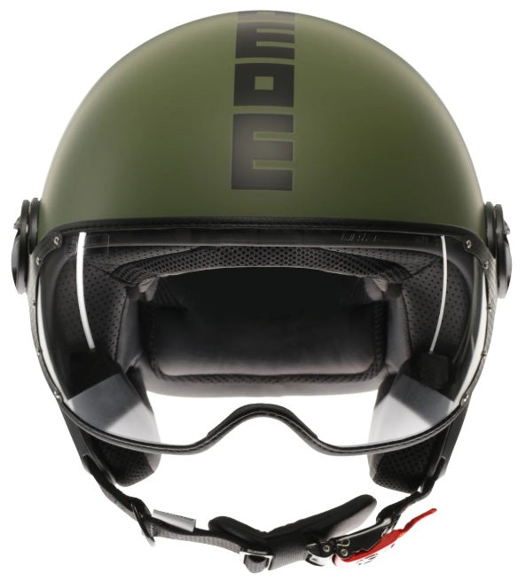 Casco Momo Design jet FGTR CLASSIC E2206 Verde Militare Opaco-Nero