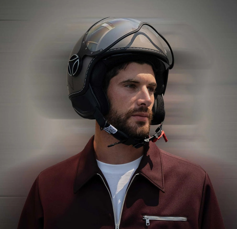 Casco Momo Design jet FGTR EVO HIP E2206 Bronzo Opaco-Texture Pietra