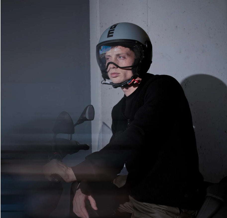 Casco Momo Design jet FGTR CLASSIC E2206 Grigio Opaco-Nero